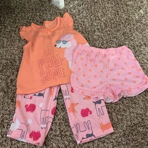 Toddler girls pajama set. Comes with shorts